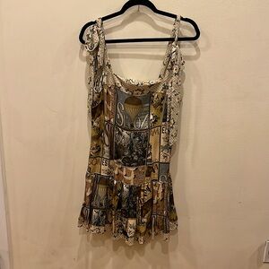 Agua Bendita linen print dress